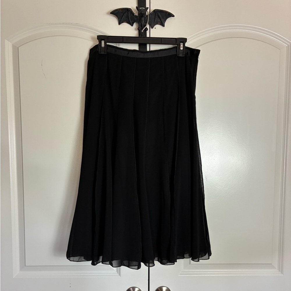 Focus 2000 Vintage Inspired Deep Black Skirt with Pleated details & flowing 10